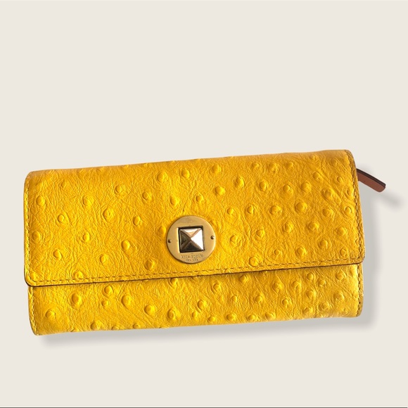 kate spade Handbags - Kate Spade Mustard Yellow Silver Turn Lock Wallet